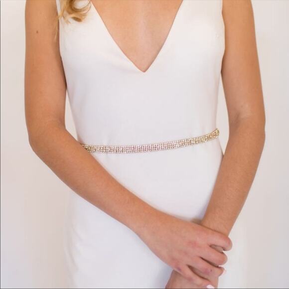 UNTAMED PETALS June Crystal Rhinestone Bridal Wedding Sash Belt - Picture 1 of 10